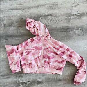 Forever 21 Pink Camouflage crop zip up